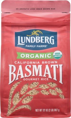 Lundberg Lundberg Basmati Rice, Organic Long Grain Brown Rice - Non-Sticky, Fluffy Aromatic Rice Grown in California, Pantry Staples, 32 Oz
