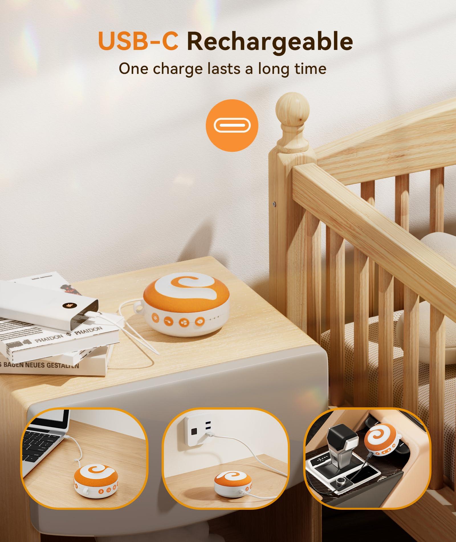 Dreamegg Dreamegg White Noise Machine - Baby Sleep Sound Machine, Portable Sound Machine for Sleep Travel, 11 Soothing Sounds, Night Light, Timer, Child Lock, USB Rechargeable Noise Machine for Nursery Gift