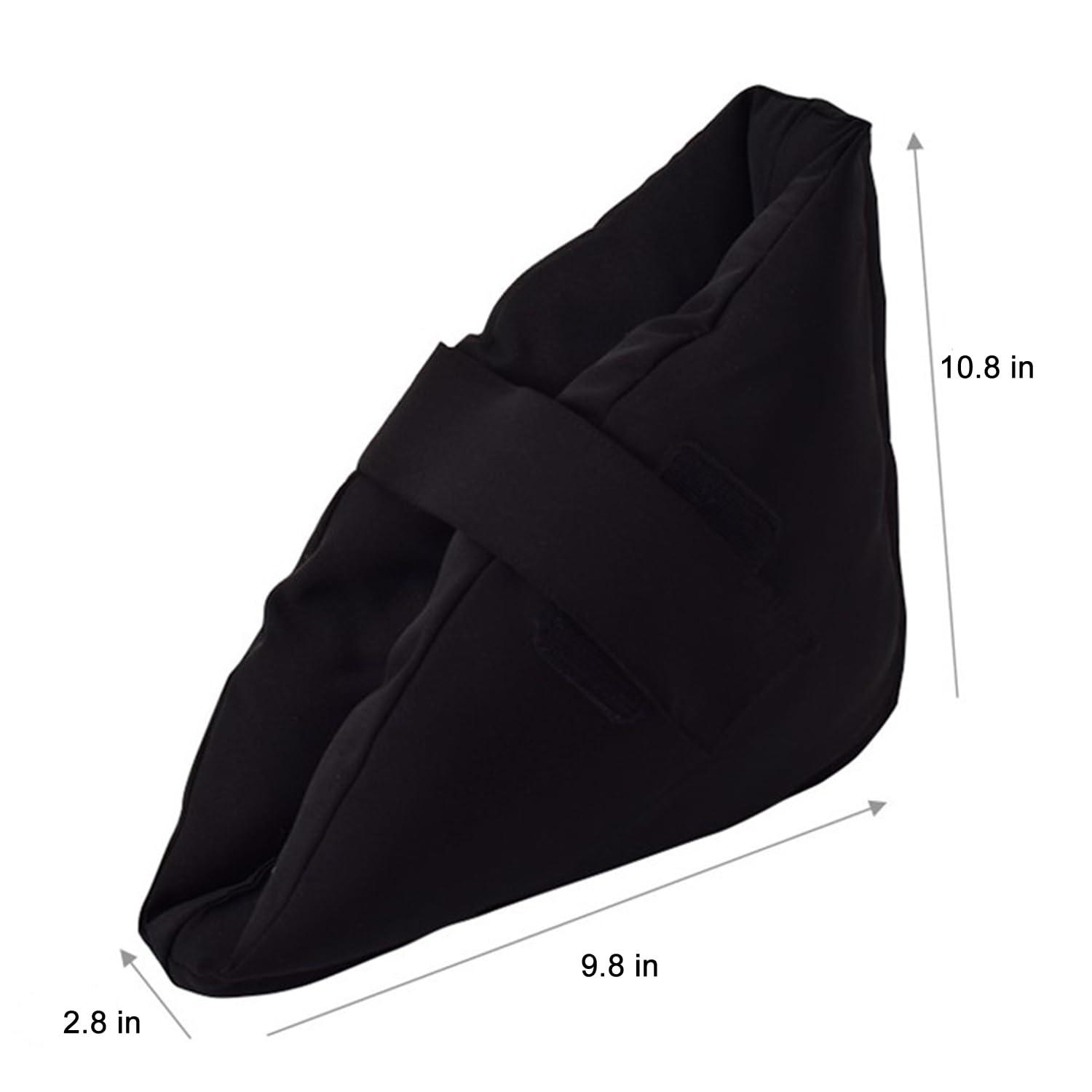 BXT Heel Protectors Cushion Against Bed Pressure Sores Ulcers, Comfort Feet Pillow Pads Heel Pain Relief, for Bedridden Elderly in Bed/Wheelchair, Black, One Pair