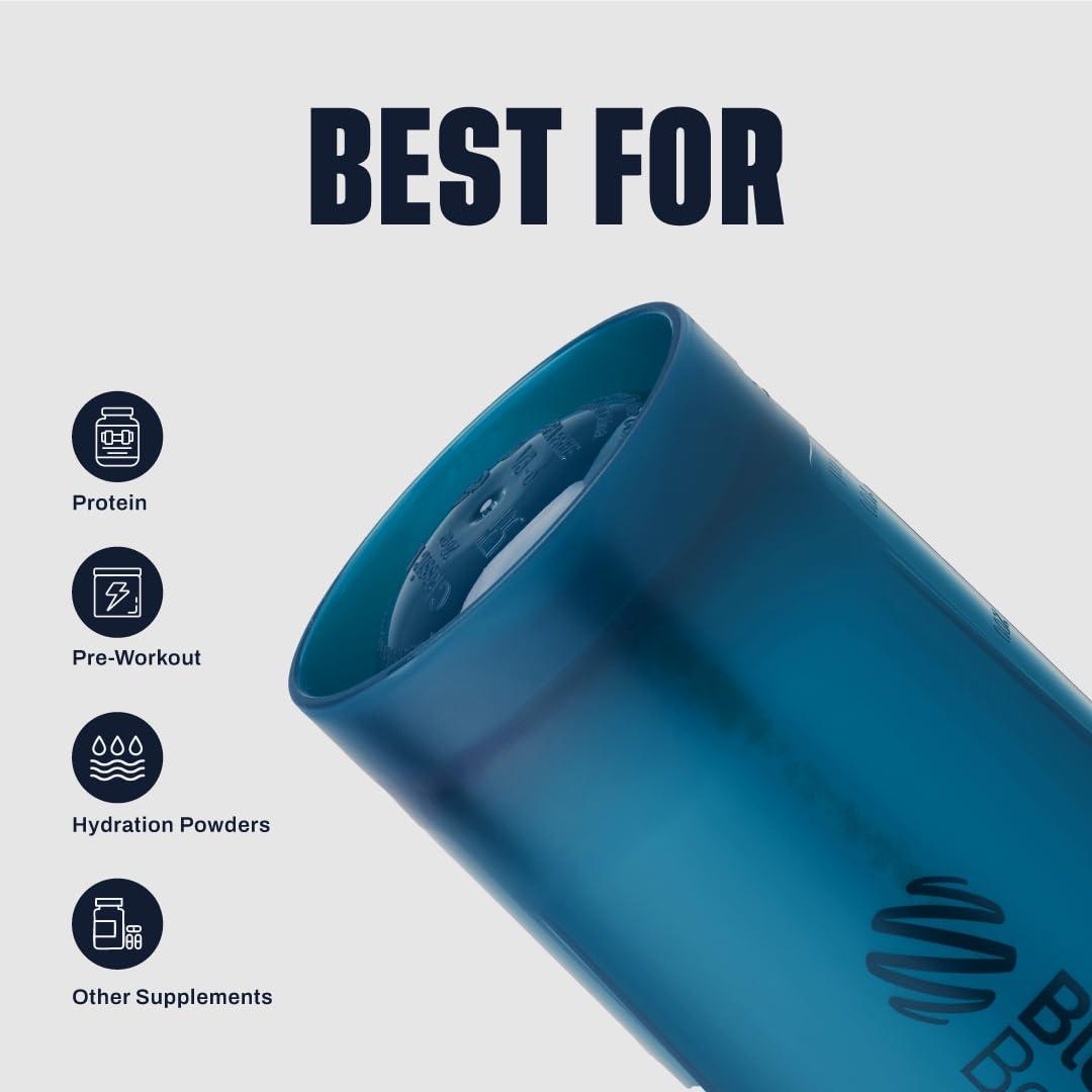 BlenderBottle BlenderBottle Classic V2 Shaker Bottle Perfect for Protein Shakes and Pre Workout, 45-Ounce, Ocean Blue