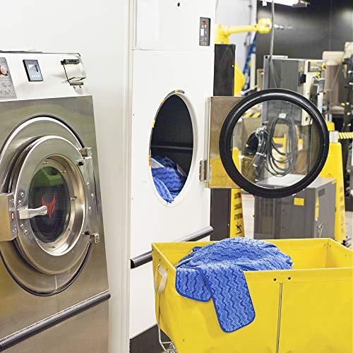 Rubbermaid Rubbermaid Commercial Products Mop Head for Microfiber Damp Mop, 18-Inch, Blue, Heavy-Duty Single Sided Cleaning Cloth for Hardwood/Tile/Laminated Floors in Kitchen/Lobby/Office