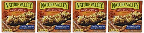 Fiber One Nature Valley, Granola Bars, Sweet & Salty, Chocolate Pretzel Nut , 7.4oz Box (Pack of 4)