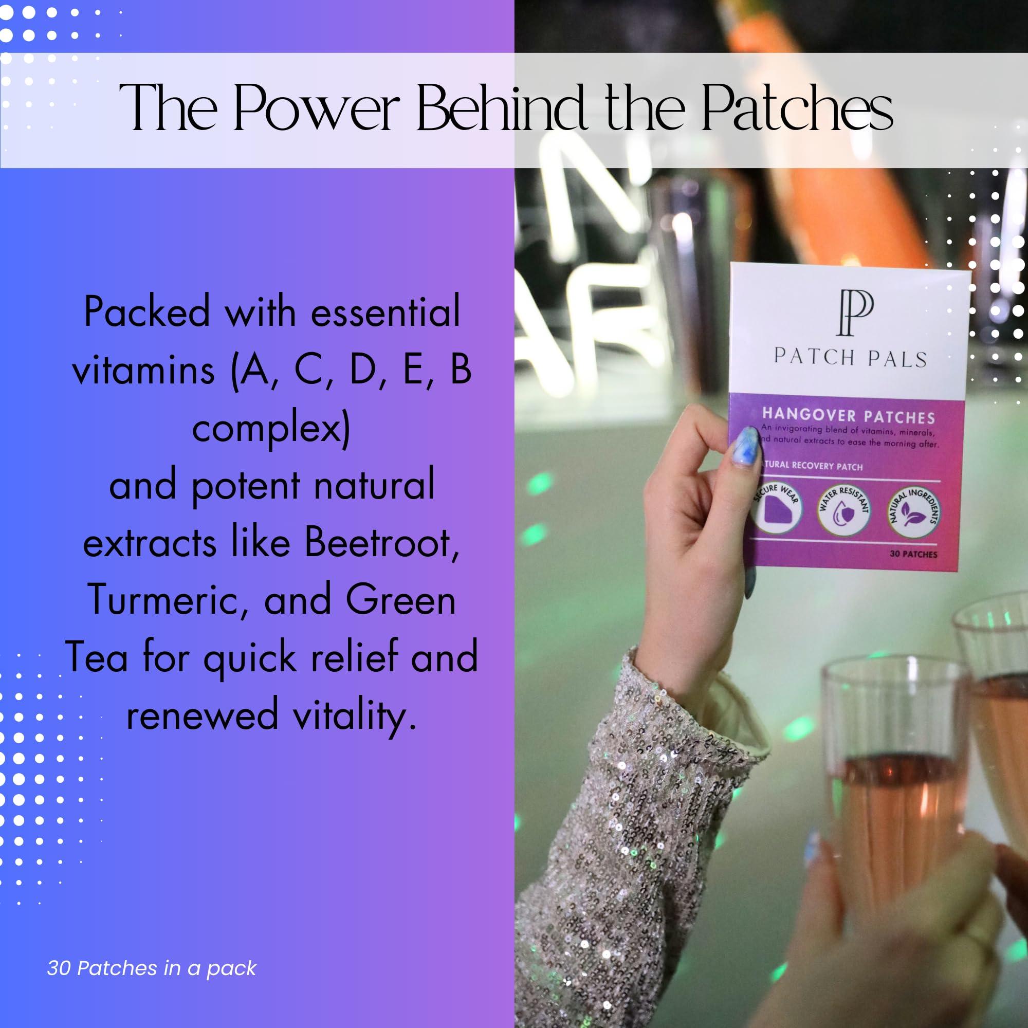 P Patch Pals P Patch Pals Natural Hangover Patches - Waterproof Clear Party Patches (30 Count) - Discreet and Sticks to Skin Well - Use Before Drinking and Wake Up Refreshed and Energized After Party