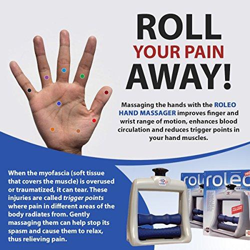 Roleo Hand Massager for Arthritis, Deep Tissue Massager for Carpal Tunnel Relief - Forearm Massager for Hand Therapy with Trigger Point Foam Roller - Finger Massager and Wrist Roller - Arm Massager by Roleo