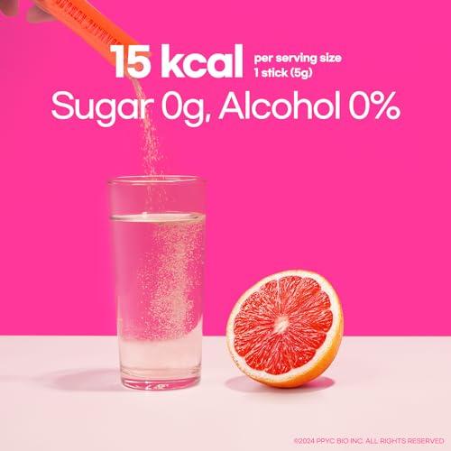 SUNMANC SUNMANC Kombucha 30 packets, Sparkling Probiotic Fermented Drink, Convenient Powdered Drink Mix, Tea Powder, Low Calories, Sugar 0g, Low Caffeine (Grapefruit)