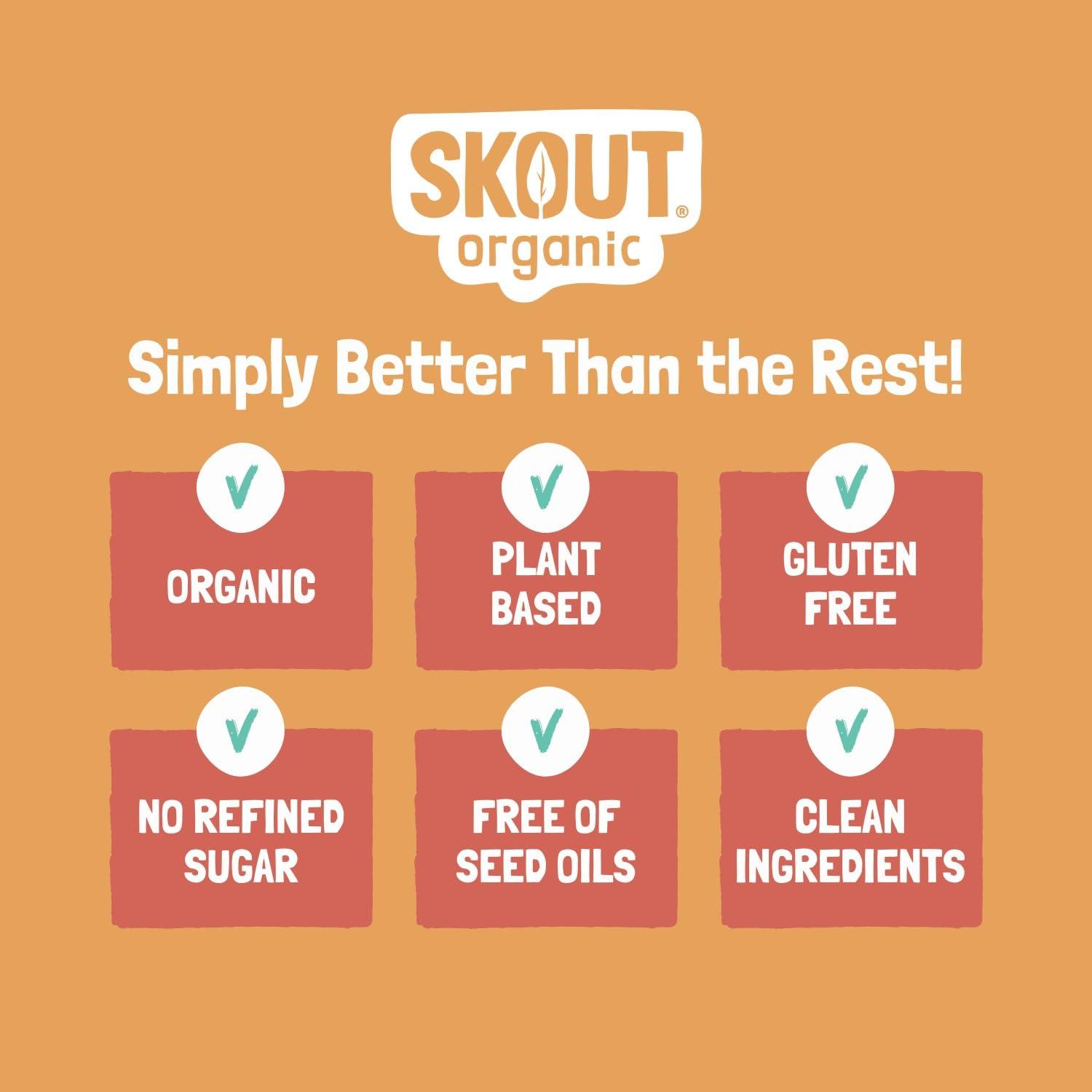 Skout Organic Skout Organic Cookie Dough Kids Snack Bars (18 Pack) | Organic Kids Snack Bars | School Snacks & Lunch Snacks | Vegan & Paleo | Gluten, Dairy, Grain, Peanut Free