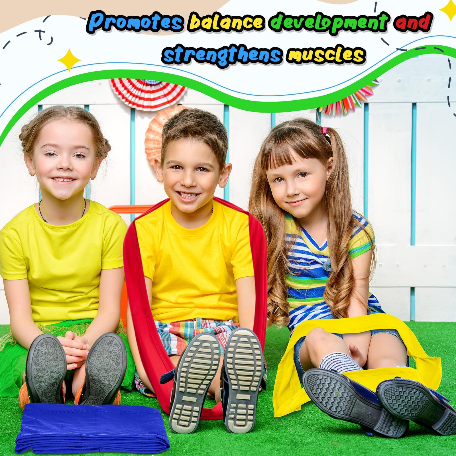 Wesnoy Wesnoy 4 Pcs Stretch Band Sensory Focus Tool 30\'\' Kids Resistance Band Stretches to 60\'\' Calming Fidget Bands for Chair Games School Supplies (Multicolor)