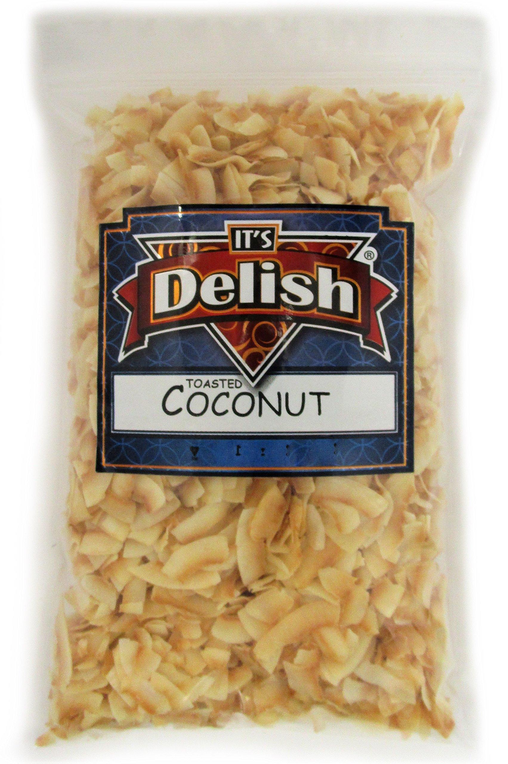 It's Delish Gourmet Toasted Sweetened Coconut Chips by Its Delish, 1 LB Bulk Bag – Healthy Creative Snacks Favorite Food Crunch – Great For Snacking, Baking and Decorating - Vegan, Natural, Kosher