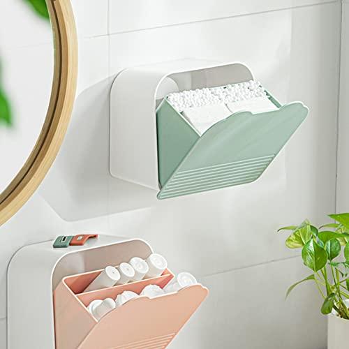 Tuciyke Sanitary Napkin Storage Container,Plastic Portable Sanitary Napkin Organizer Box for Bathroom 6x6x3.5 inches First Period Bag for Girls,Women,Ladies(Green)