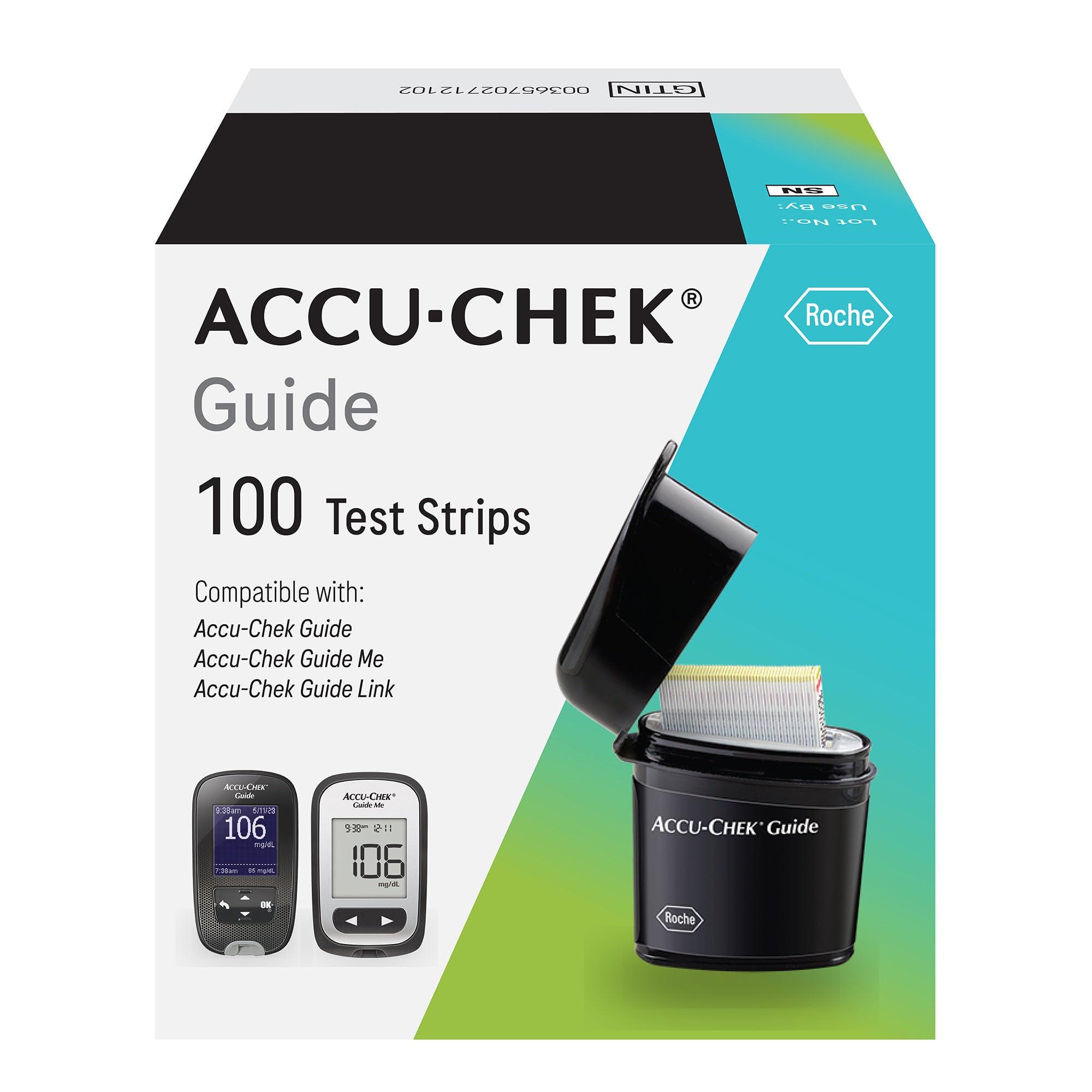 Accu-Chek Accu-Chek Guide Glucose Test Strips for Diabetic Blood Sugar Testing (Pack of 100)