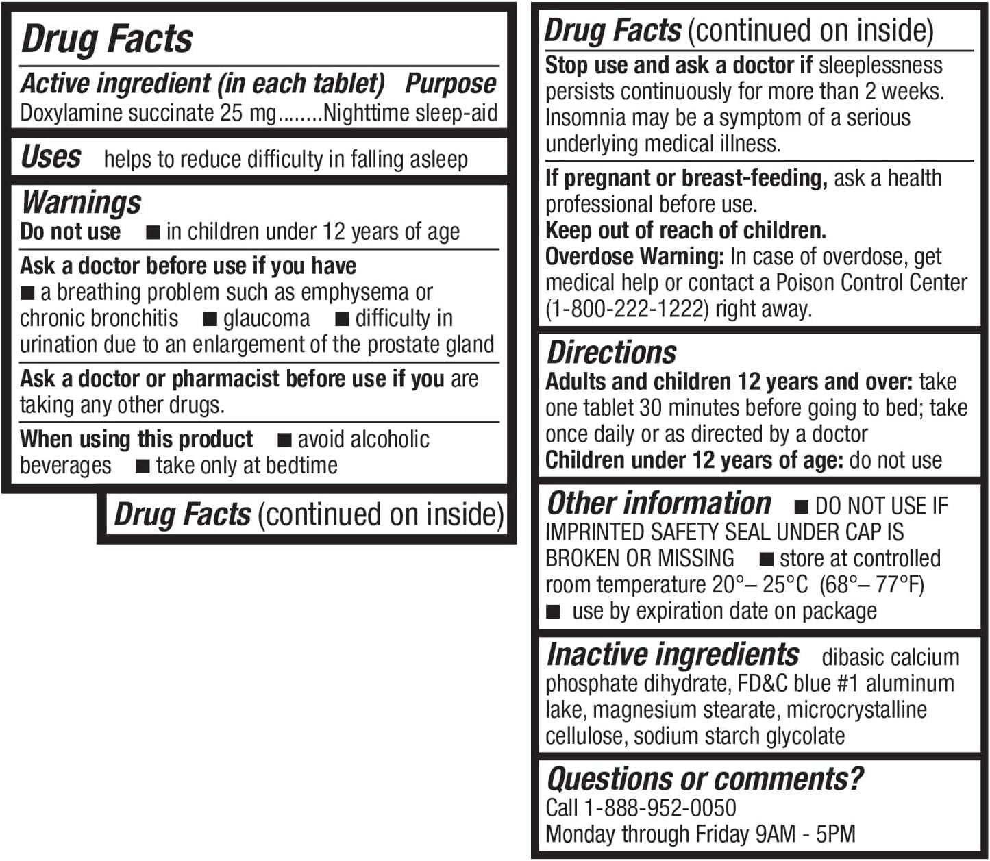 HealthA2Z HealthA2Z Sleep Aid | Doxylamine Succinate 25mg | Non Habit-Forming (200 Counts (Pack of 1))