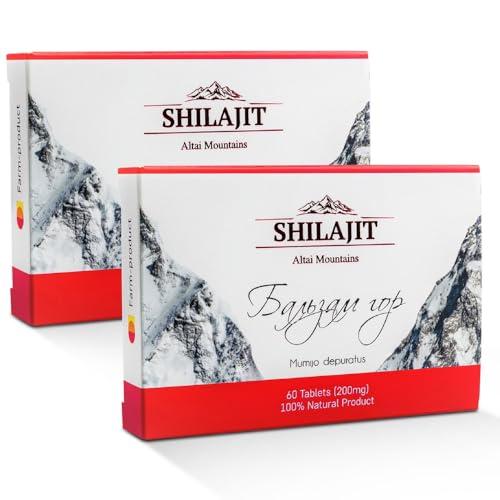 Siberian Green Altai Shilajit 120 Tablets Mountain Balsam Label - Original Altai Siberian 100% Pure Fulvic Acid and Trace Minerals
