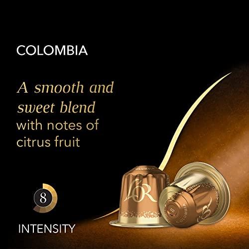 L'OR L'OR Espresso Capsules, 100 Count Colombia, Single-Serve Aluminum Coffee Capsules Compatible with the L'OR BARISTA System & Nespresso Original Machines