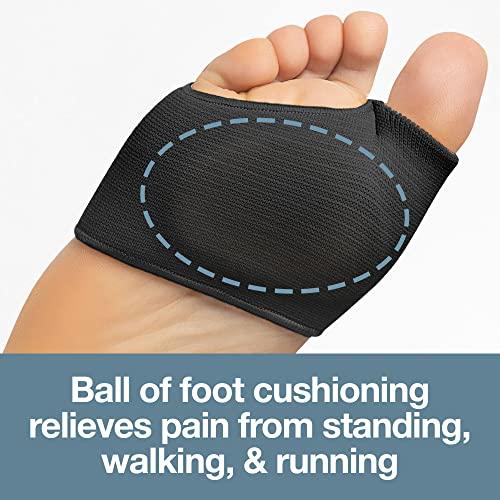 ZenToes ZenToes Metatarsal Pads for Men and Women - Ball of Foot Pain Relief Cushions for Sesamoiditis, Metatarsalgia, Morton's Neuroma - 2 Pairs Fabric Sleeves with Gel Inserts (Small, Black)