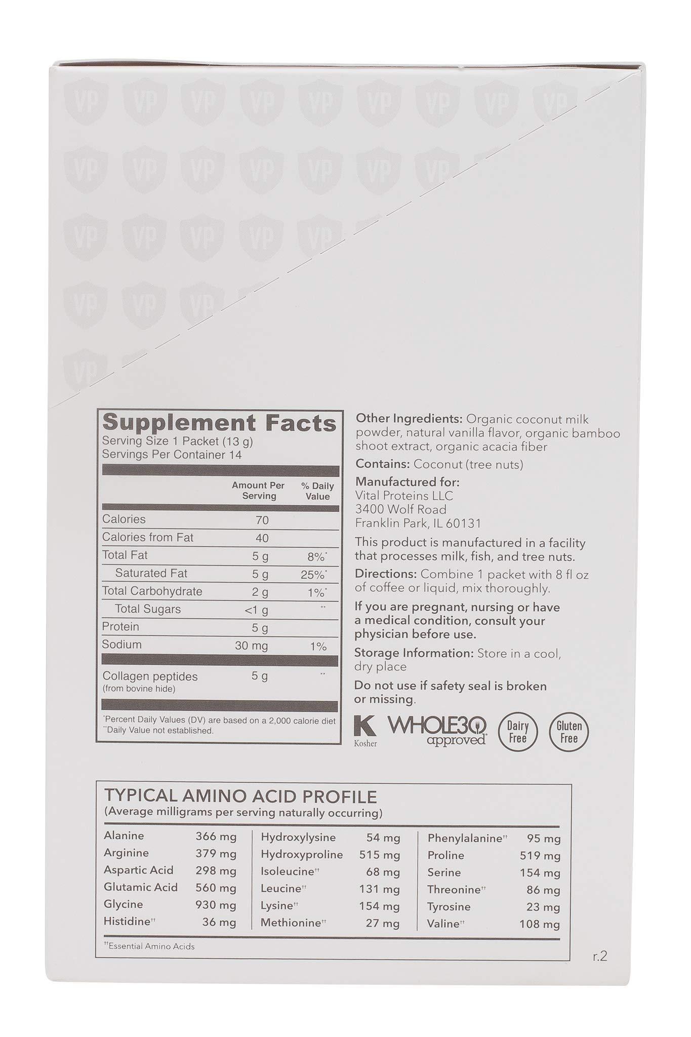 Vital Proteins Vital Proteins Collagen Creamer, No Added Sugar, Kosher & Paleo Friendly, Gluten Free, 0.46 Ounce (Pack of 14)