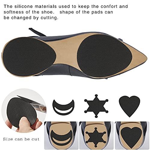 Ashoesert Non Slip Shoe Pads Shoe Grips on Bottom of Shoes Shoe Sole Protector Anti Slip Shoe Grips Non Slip Pads for Shoes,Shoe Slip Pads Shoe Gummies for Bottom of Heels (Black - 4 Pairs)
