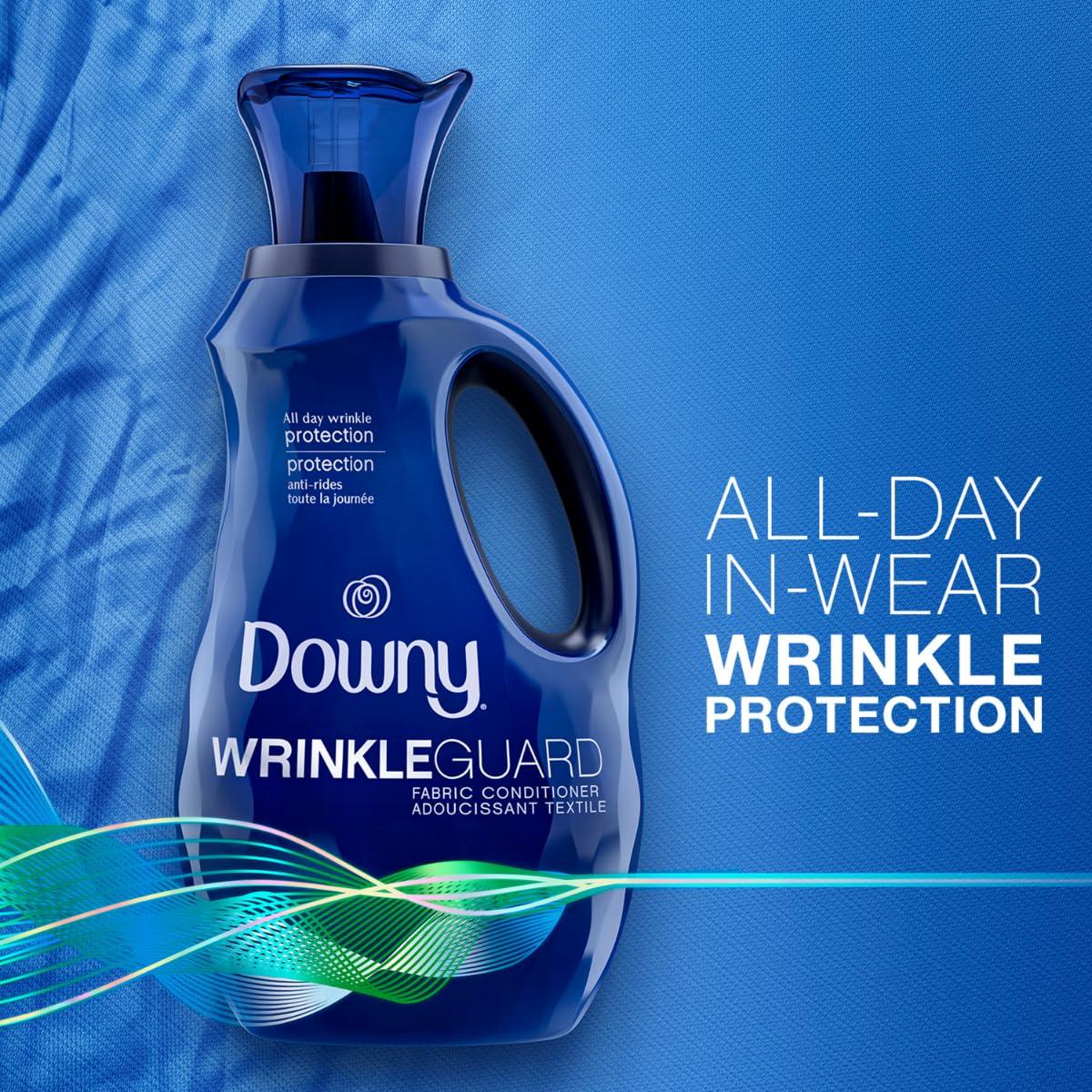Downy Downy WrinkleGuard Liquid Fabric Softener and Conditioner, Fresh, 48 fl oz 48 Loads, Pack of 2