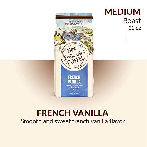 New England Coffee New England Coffee French Vanilla Medium Roast Ground Coffee 11 Ounce (Pack of 3)
