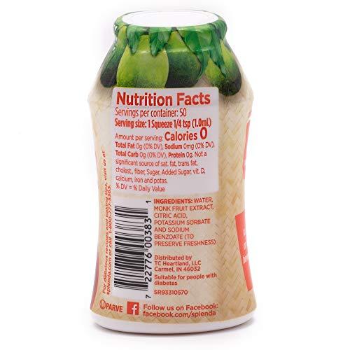 SPLENDA SPLENDA Monk Fruit Liquid Zero Calorie Sweetener Drops, 1.68 Fl Oz
