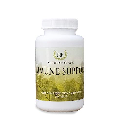 NutriPlex Formulas NutriPlex Immune Support Supplement 10 in 1 with Vitamins A B C D E, Carotenoids, Selenium, Antioxidants, Bioflavonoids, Amino Acids, Enzymes, Chlorophyll, Trace Minerals, Phytosterols – 100 Tablets