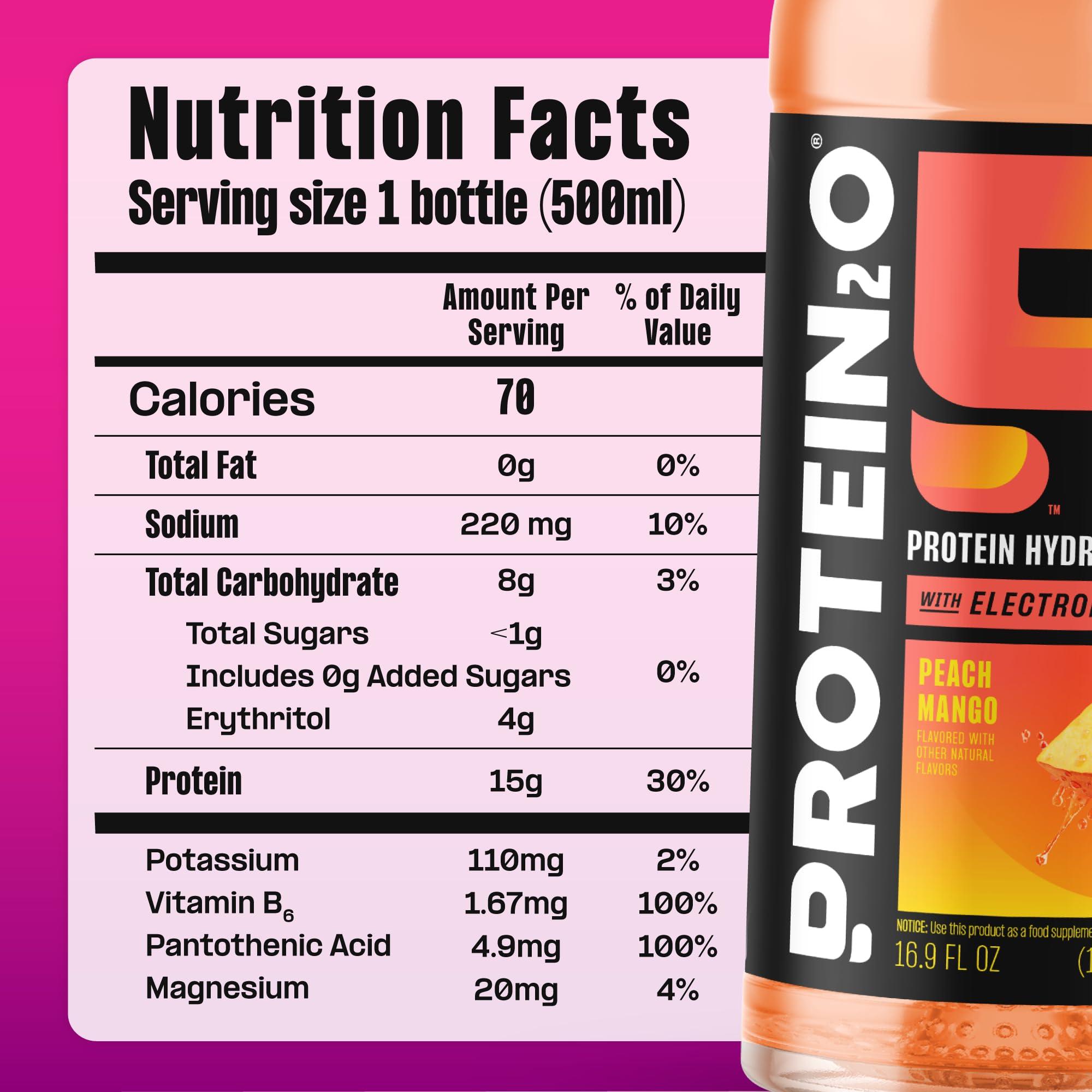 Protein2o Protein2o Hydration Drink - 2-in-1 Liquid Clear Whey Protein Isolate and Electrolyte Drink - 15g Protein, Vitamins B5, B6 - Post-Workout Recovery - 16.9 Fl Oz - 12 Count Flavor Fusion Variety Pack