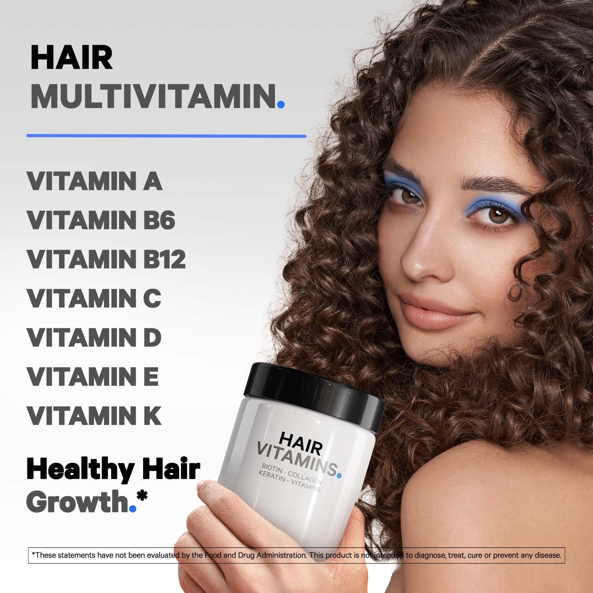 Codeage Codeage Hair Vitamins 10000 mcg Biotin, Keratin, Collagen, Vitamin A, B12, C, D3, E, Zinc, Turmeric, Probiotics, Enzymes, Inositol - Hair Care Support - Healthy Hair Supplement Pills - 2 Pack