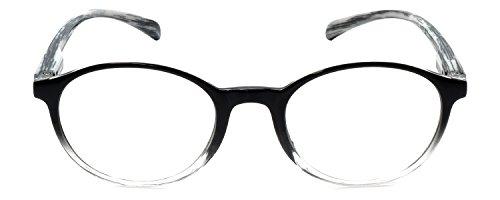 Calabria Calabria R770 Designer Unisex Oval Reading Glasses Black Clear Fade + 3.50 57 mm