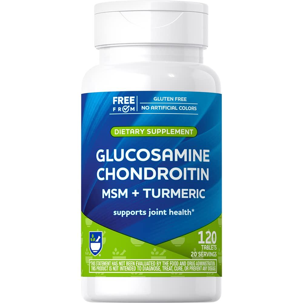 Rite Aid Rite Aid Gluco Chon MSM + Turmeric Tablets 120 Count, with Collegen, Supports Healthy Cartilage, Protects Joints and Bones, Antioxidant Formula