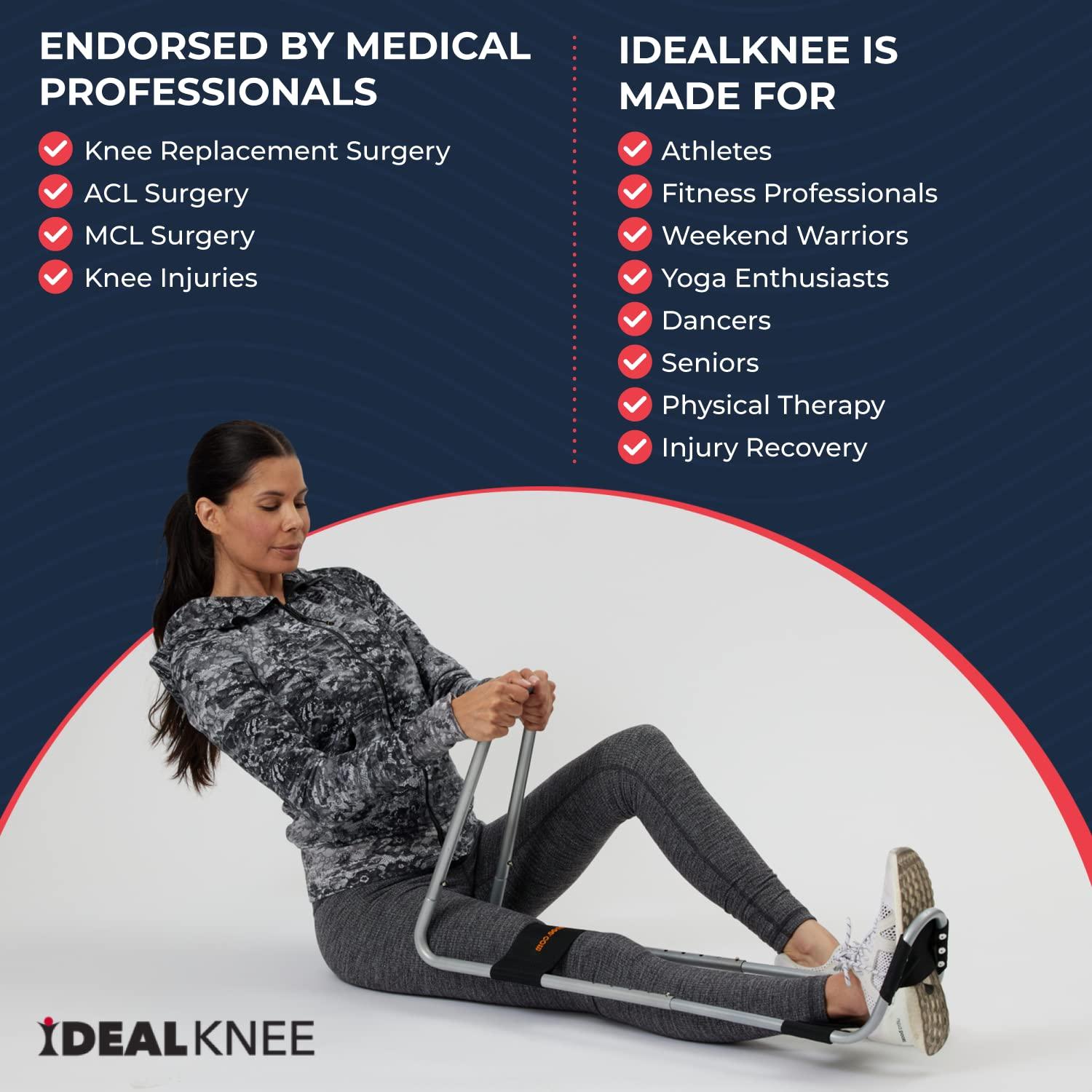 IdealStretch IdealKnee Two Pad - Advanced Knee Extension & Pain Relief Device - Endorsed by PTs & Surgeons - Ideal for ACL, MCL Recovery, Athletes, Therapy & Rehab