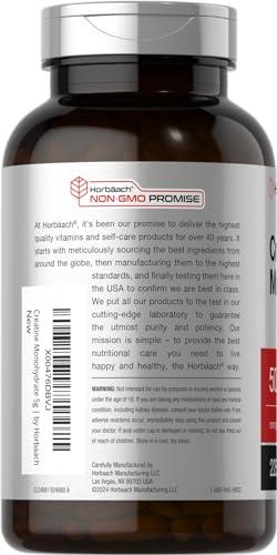Horbach Horbach Creatine Monohydrate | 5g | 225 Capsules | Non-GMO, Gluten Free Supplement