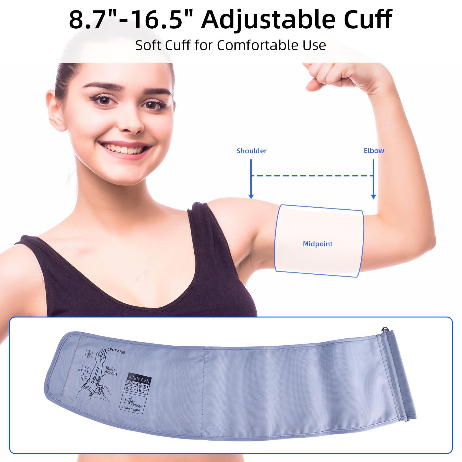 COOCEER Automatic Blood Pressure Monitor: X8 Digital Blood Pressure Machine Upper arm for Home use with Adjustable BP Cuff(8.7-16.5\") - Large Backlit Display (Black)