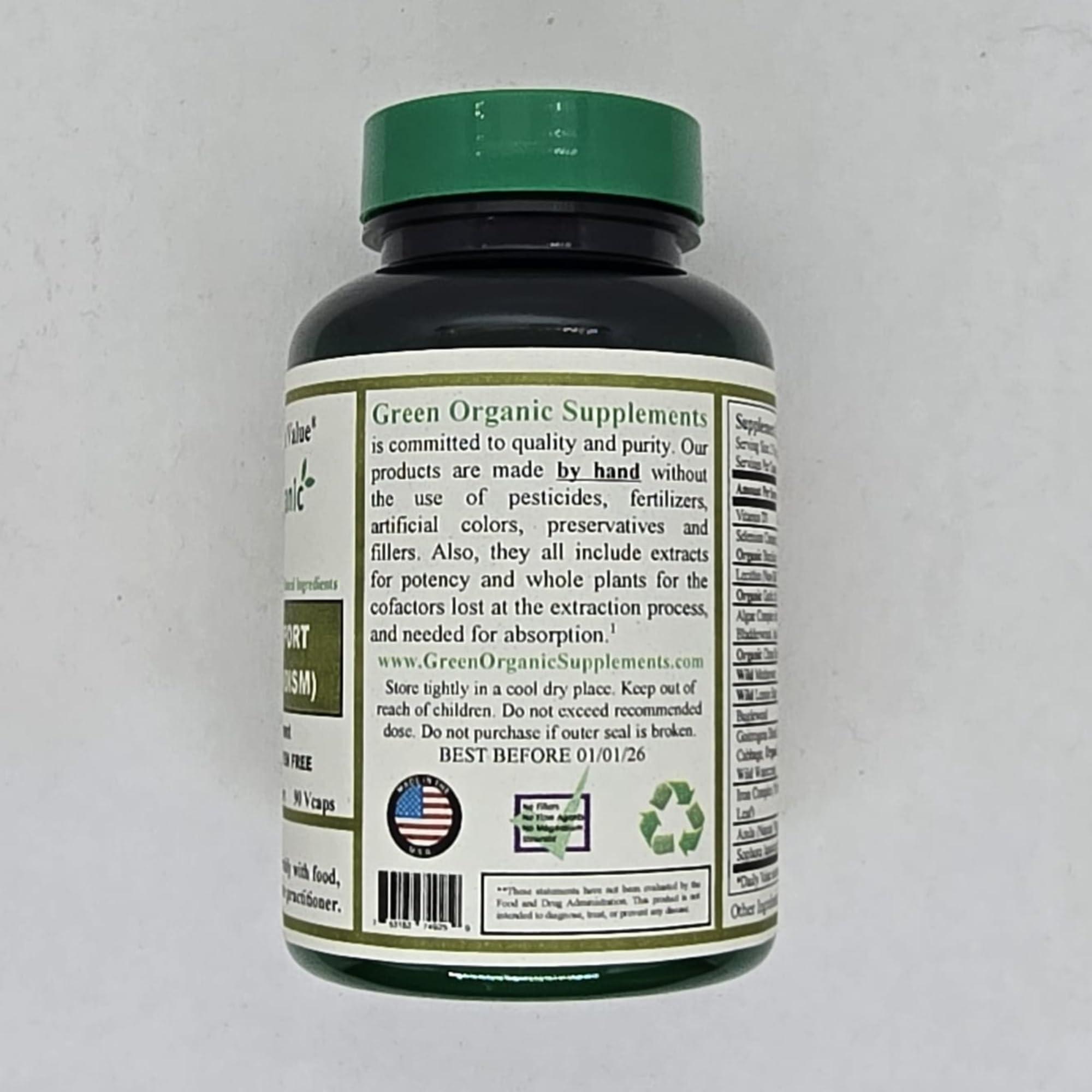 Green Organic Supplements Green Organic Supplements Thyroid & Hypothyroidism, High Absorbable, Non-GMO, Gluten-Free