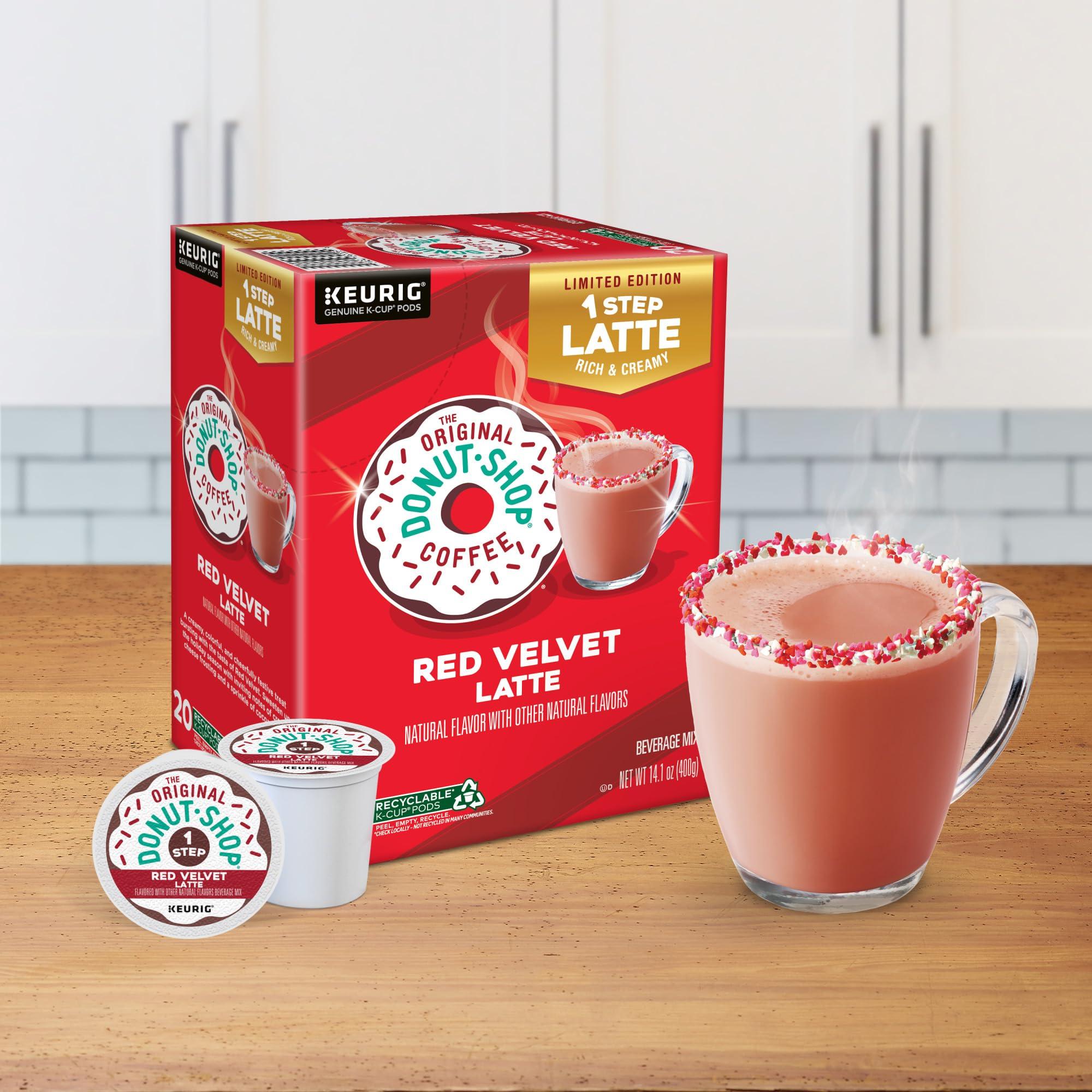 The Original Donut Shop The Original Donut Shop One-Step Red Velvet Latte, Keurig Single Serve K-Cup Pods, 20 Count