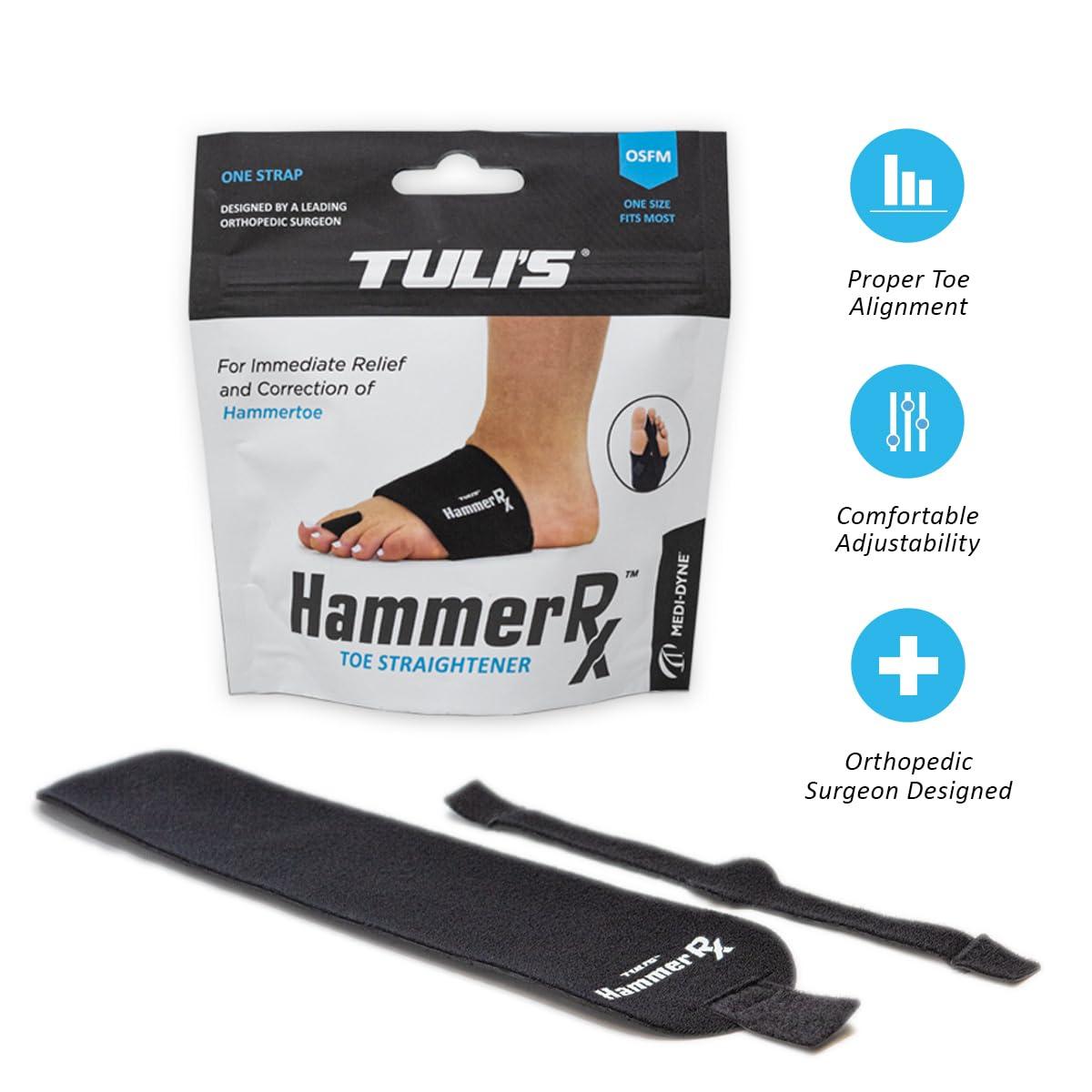 Tuli's Tuli's HammerRx, Adjustable Hammer Toe Straightener and Corrector for Proper Toe Alignment and Pain Relief, One Size Fits All