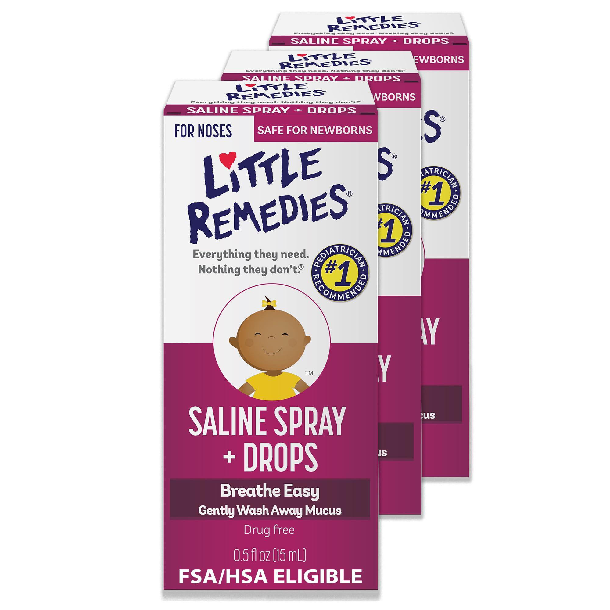 Little Remedies Little Remedies, Saline Nasal Spray and Saline Drops for Baby and Newborn, 0.5 Fl Oz, 3 Pack