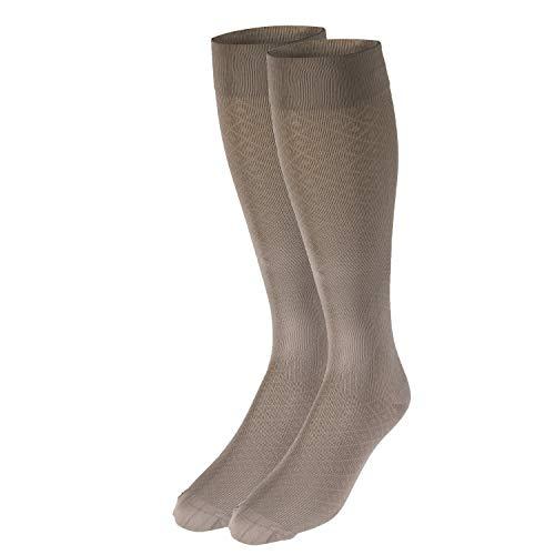 Truform Truform Women's Fit Compression Socks, Diamond Knit Pattern, 15-20 mmHg, Tan, Medium (Pack of 2)
