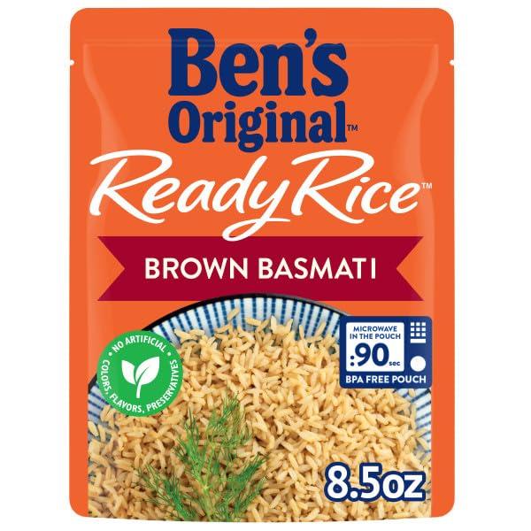 BEN'S ORIGINAL BEN'S ORIGINAL Ready Rice Brown Basmati Rice, Easy Dinner Side, 8.5 OZ Pouch (Pack of 12)