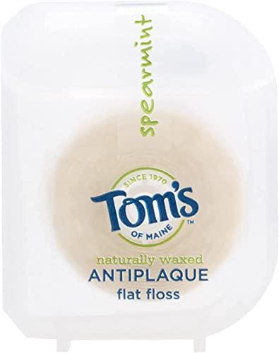 Tom's of Maine Tom's of Maine Natural Waxed Antiplaque Flat Floss, Spearmint, 32-Yards, Pack of 2