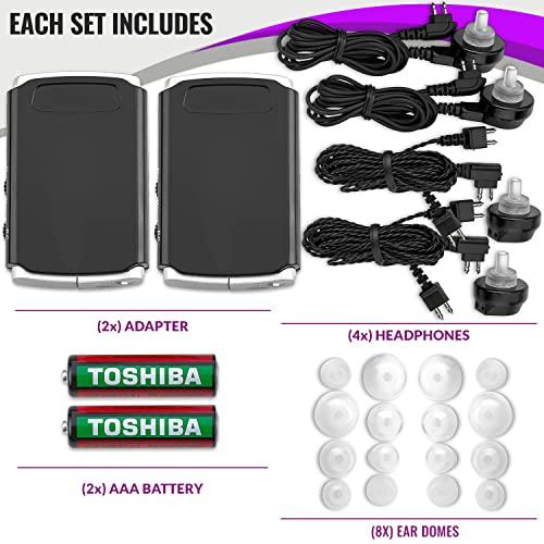 MEDca Rechargeable Personal Sound Amplifier - Pack of 2, Lightweight Compact Pocket Sounds Voice Enhancer Audio Hearing Device w/Background Noise Reduction Digital Hearing for Adults and Seniors