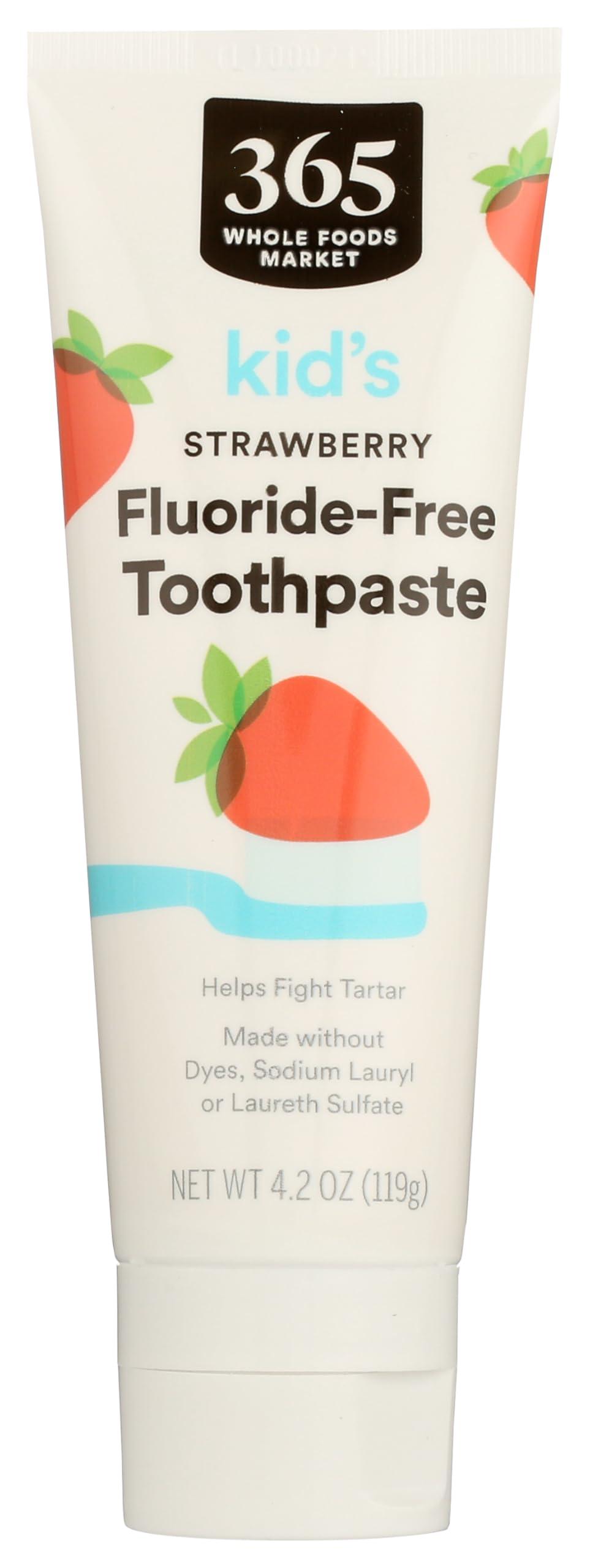 365 by Whole Foods Market 365 by Whole Foods Market, Kid\'s Fluoride-Free Strawberry Toothpaste, 4.2 Ounce