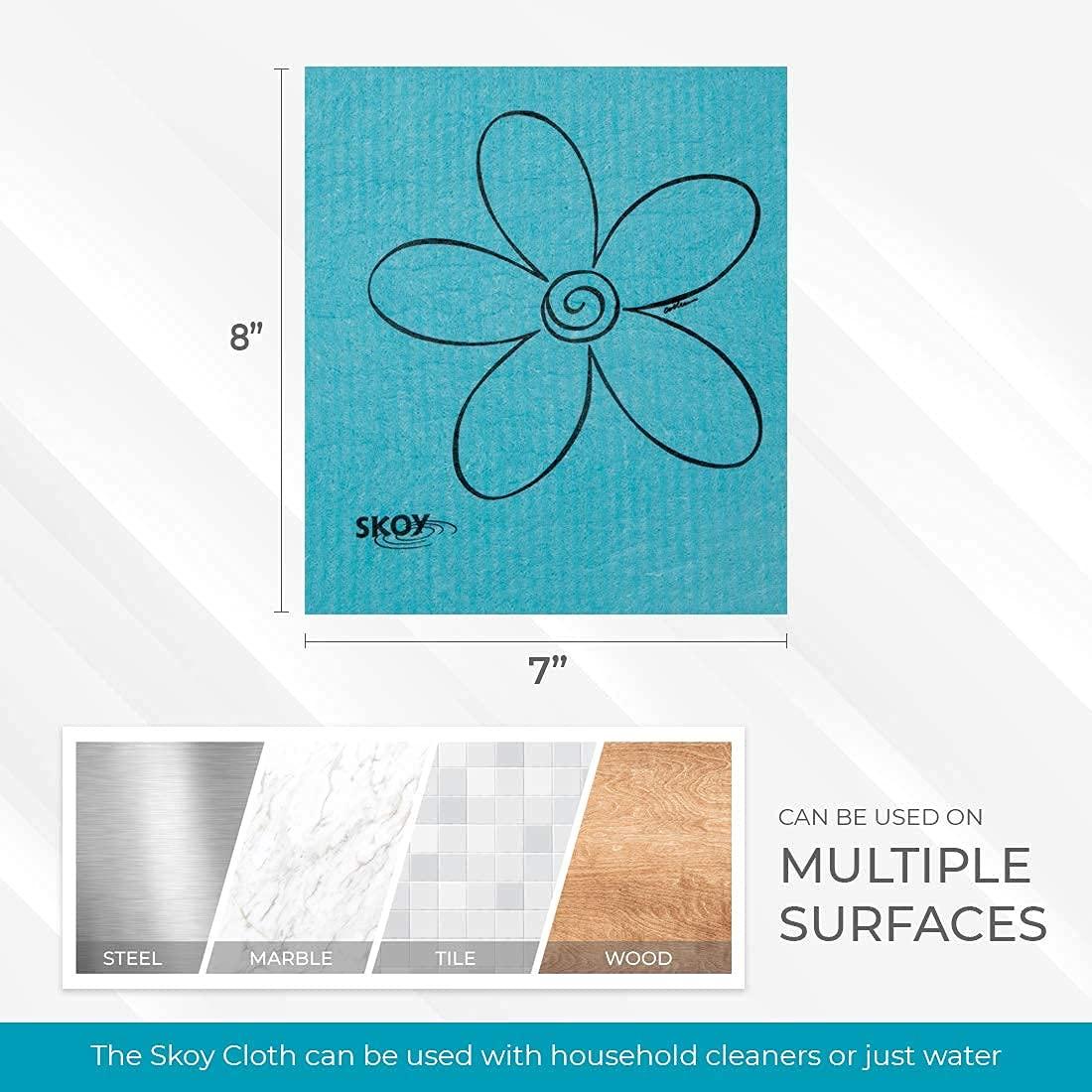 Skoy Skoy Cloth, 8-Pack Versatile Swedish Dishcloths for Kitchen and Household Use, Reusable Cleaning Cloths, Eco-Friendly, Dishwasher and Dryer-Safe, Assorted Colors