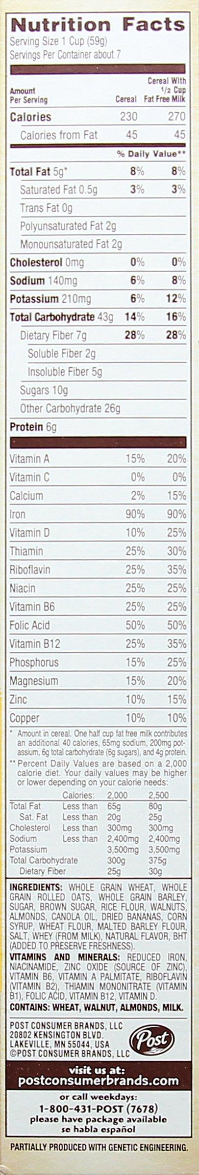 Great Grains POST GREAT GRAINS BANANA NUT CRUNCH RTE CEREAL BANANA NUT CRUNCH FLAKE AND CLUSTER BOX 15.5 OUNCES 1 (Pack of 3)