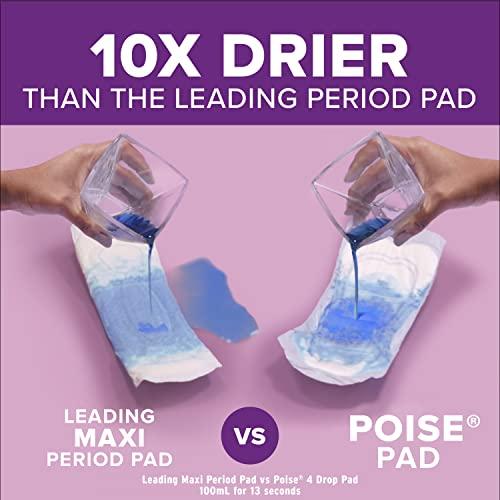 Poise Poise Incontinence Pads & Postpartum Incontinence Pads, 5 Drop Maximum Absorbency, Regular Length, 48 Count, Packaging May Vary