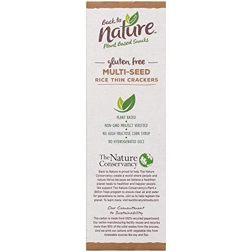 Back to Nature Back to Nature Gluten Free Crackers, Multi-Seed Rice Thins - Dairy Free, Non-GMO, Made with Whole Grain Brown Rice Flour, Delicious & Quality Snacks, 4 Ounce