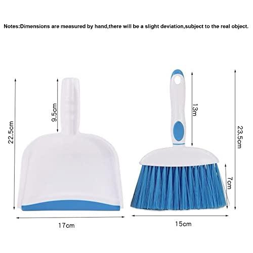 BSMstone BSMstone Mini Broom and Dustpan Set-Mini Whisk Set for Desk, Housekeeping, Office, Kitchen, Pet Nest, etc.,Daily Cleaning Necessity Plastic Mini Dustpan Set (Light Blue)