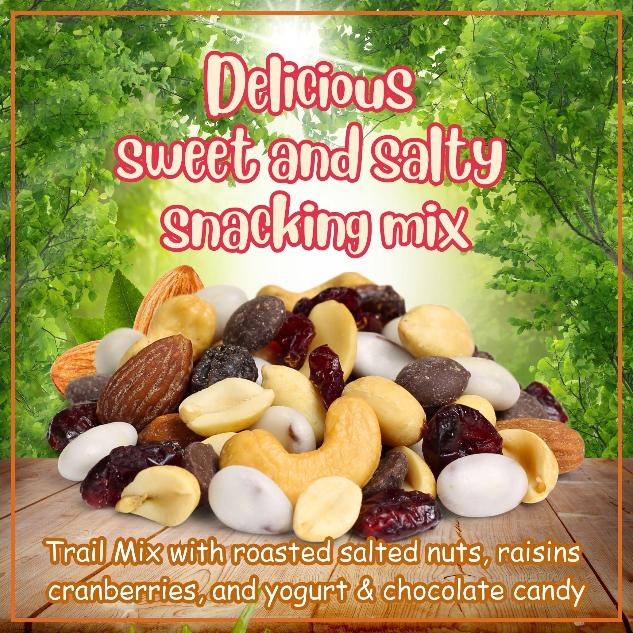 It's Delish Deluxe Trail Mix with Greek Yogurt, Chocolate, Fruit and Nuts by Its Delish 2.5 lbs Jumbo Container Healthy Mix of Greek Yogurt Coated Raisins & Dark Chocolate Chips, Dried Fruit and Nuts, Certified Kosher Dairy