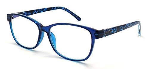 Visual Plus Visual Plus Blue Light Blocking Reading Glasses for Men and Women | Computer, Gaming, TV Glasses with Blue Light Protection (Blue, 3.00 Strength)