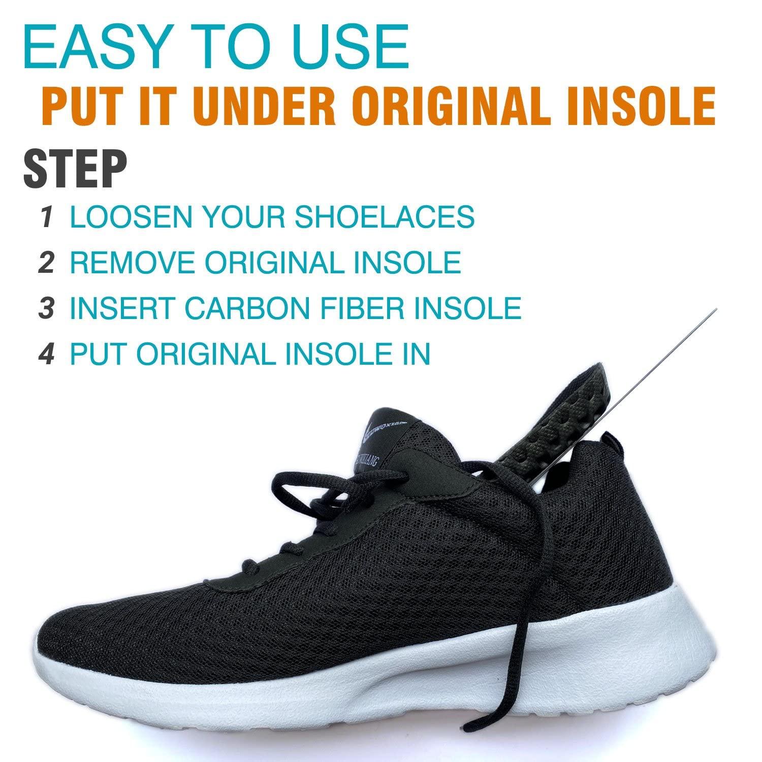 Leeuoe Carbon Fiber Shoe Insole, Semi-Rigid Insert,1 Piece 28.5cm(Men Size 12/Women 13)