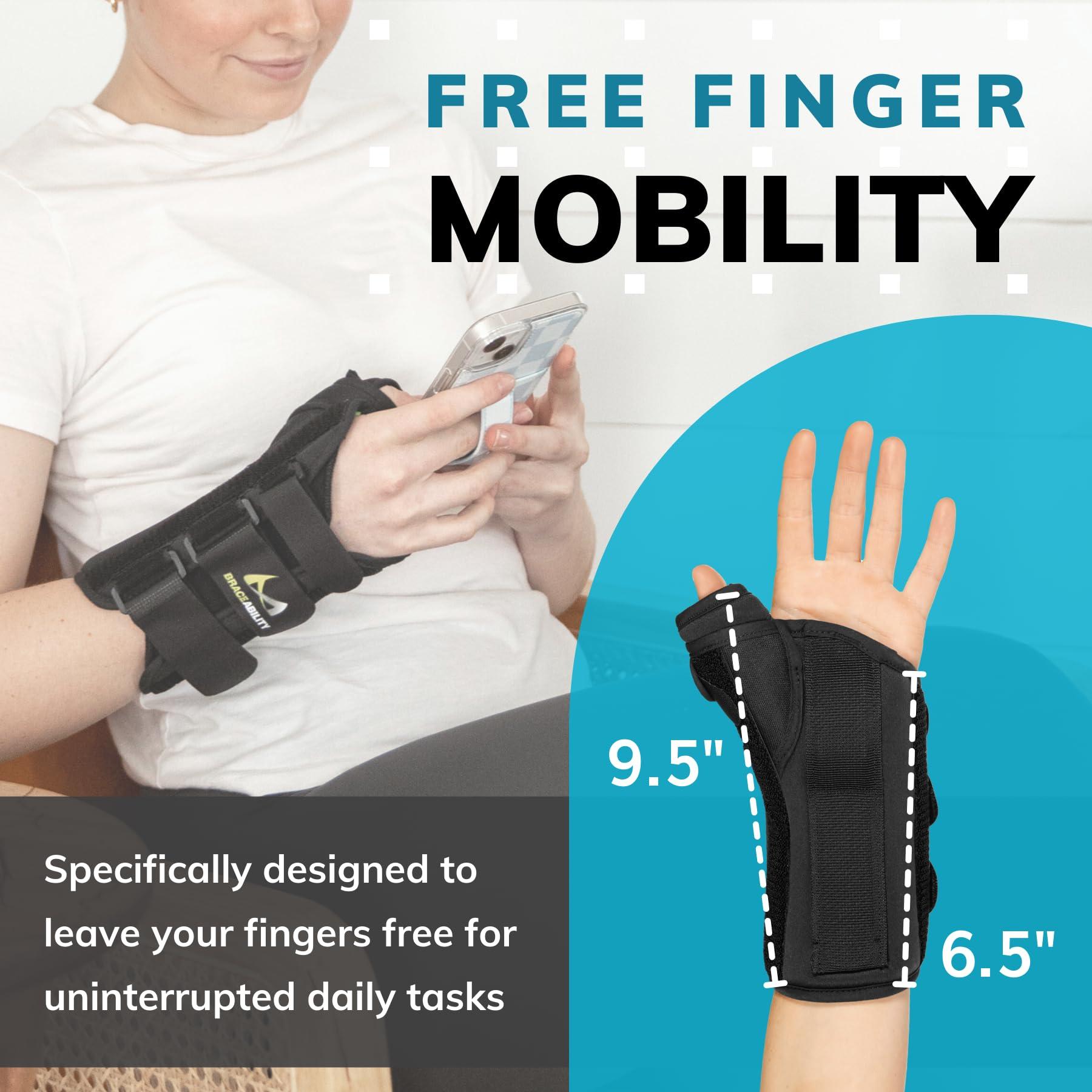 BraceAbility BraceAbility Wrist and Thumb Spica Splint - De Quervain\'s Tenosynovitis Long Forearm Cast Stabilizer for Tendonitis, Sprains, Thumb Brace for Arthritis Pain and Support - (L Left Hand)