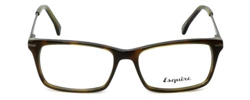 Calabria Calabria Esq 1500 Rectangular Reading Glasses +7.00 Olive Green Tortoise Havana Men Women